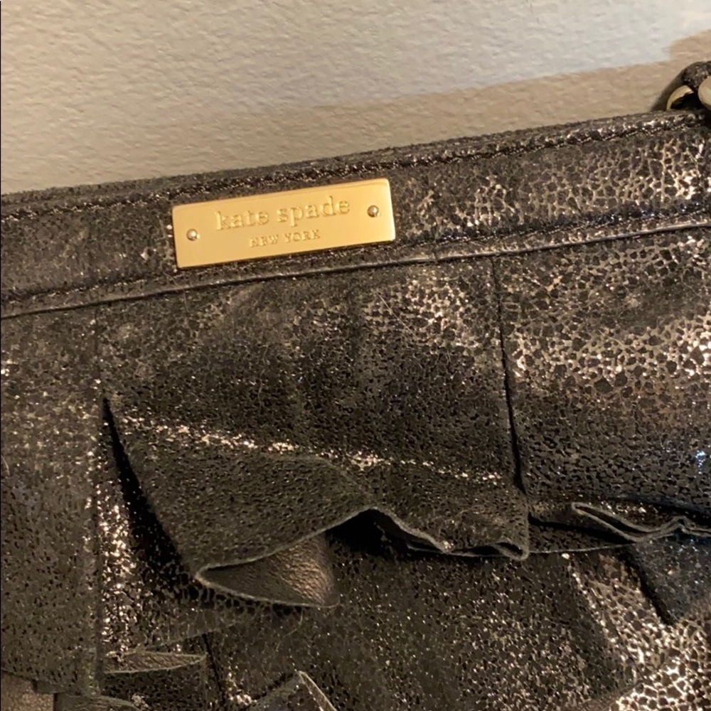 Kate Spade Black and Gold Leather Bag with Gold Chain - Picture 2 of 3